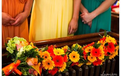 Bright and bold themed wedding at Prestwold Hall