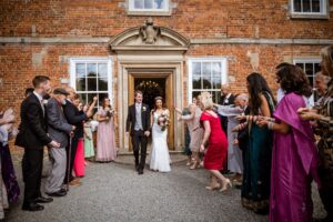 Sutton Bonington Hall wedding confetti shot by Lumiere Photography